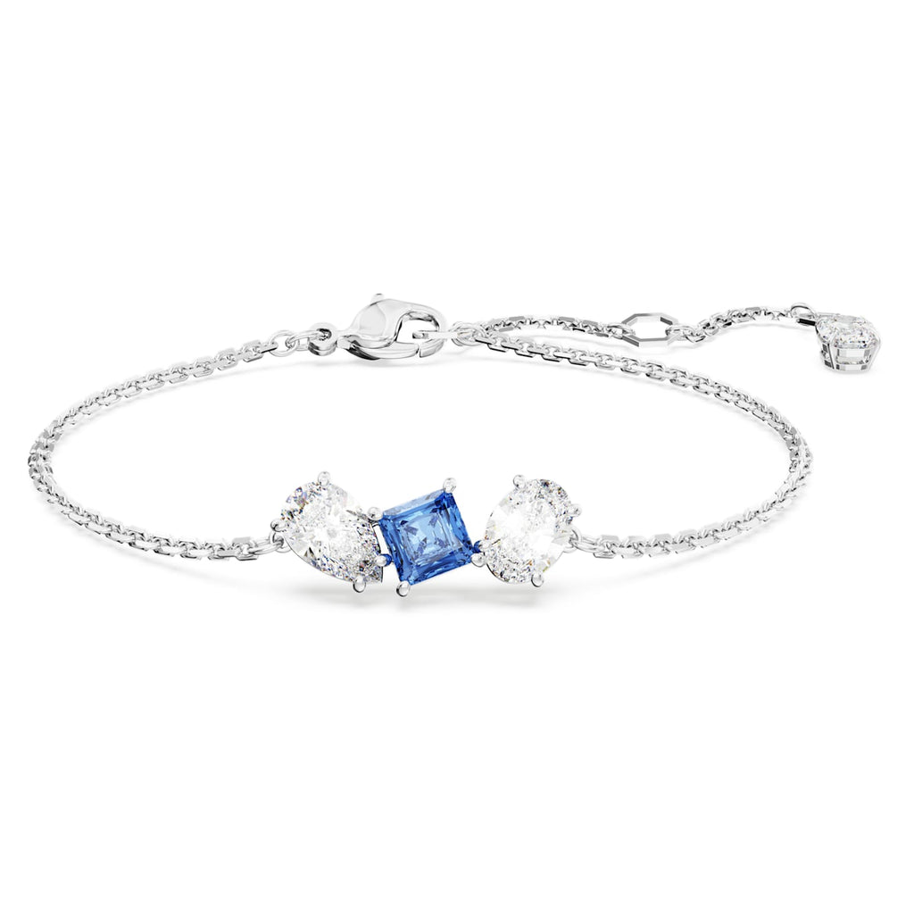 Mesmera bracelet Mixed cuts, Blue, Rhodium plated - Shukha Online Store