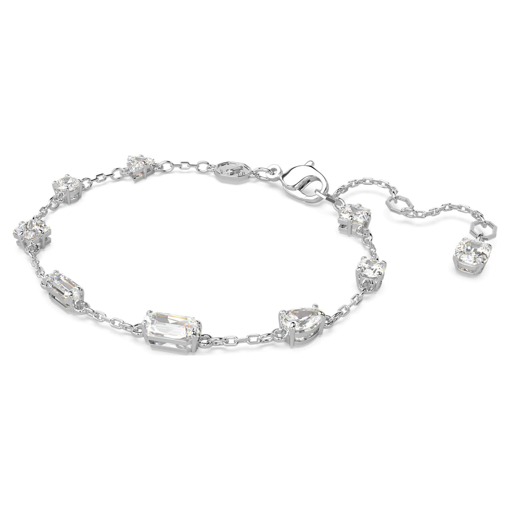 Mesmera bracelet Mixed cuts, Scattered design, White, Rhodium plated - Shukha Online Store