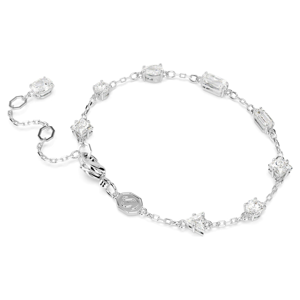 Mesmera bracelet Mixed cuts, Scattered design, White, Rhodium plated - Shukha Online Store