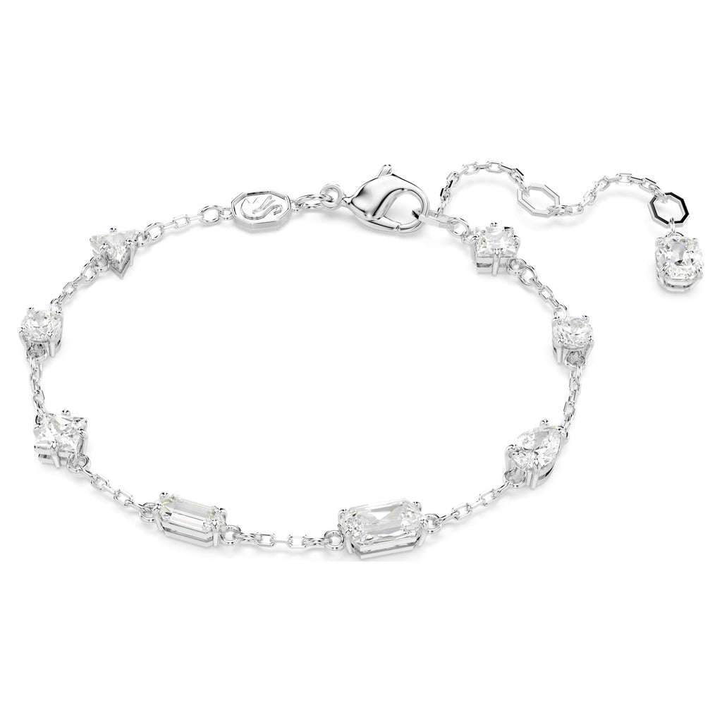 Mesmera bracelet Mixed cuts, Scattered design, White, Rhodium plated - Shukha Online Store