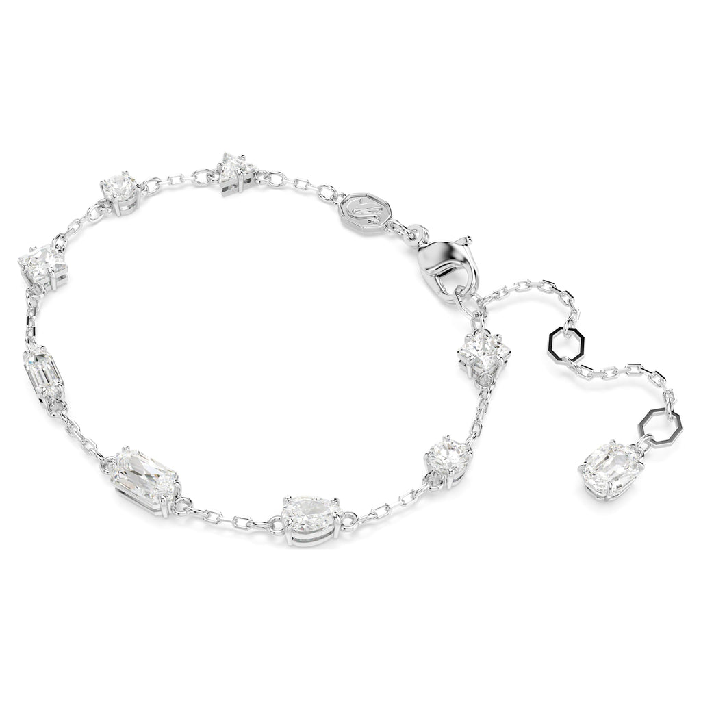 Mesmera bracelet Mixed cuts, Scattered design, White, Rhodium plated - Shukha Online Store