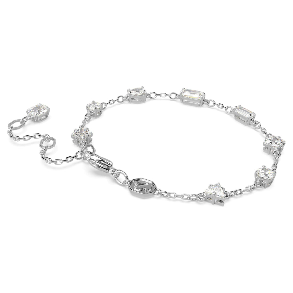 Mesmera bracelet Mixed cuts, Scattered design, White, Rhodium plated - Shukha Online Store