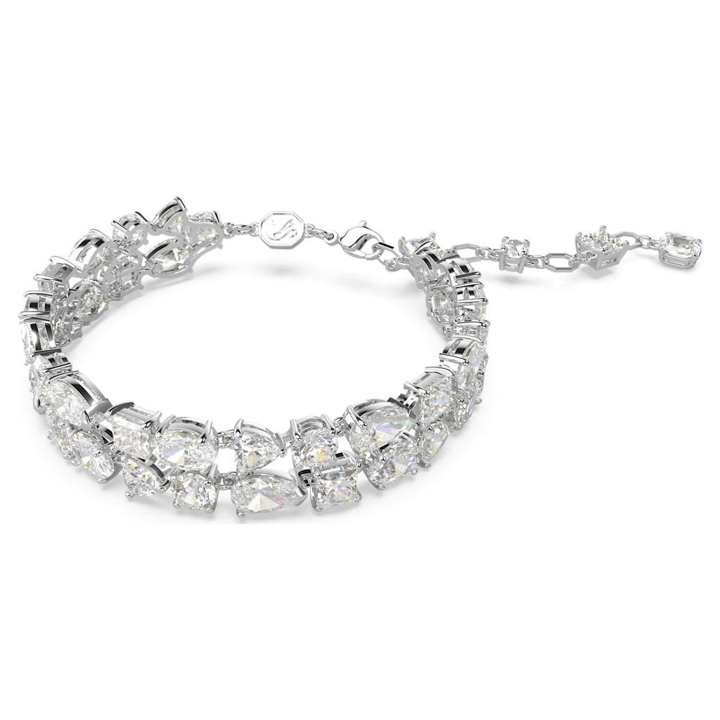 Mesmera bracelet Mixed cuts, White, Rhodium plated – Shukha Online Store