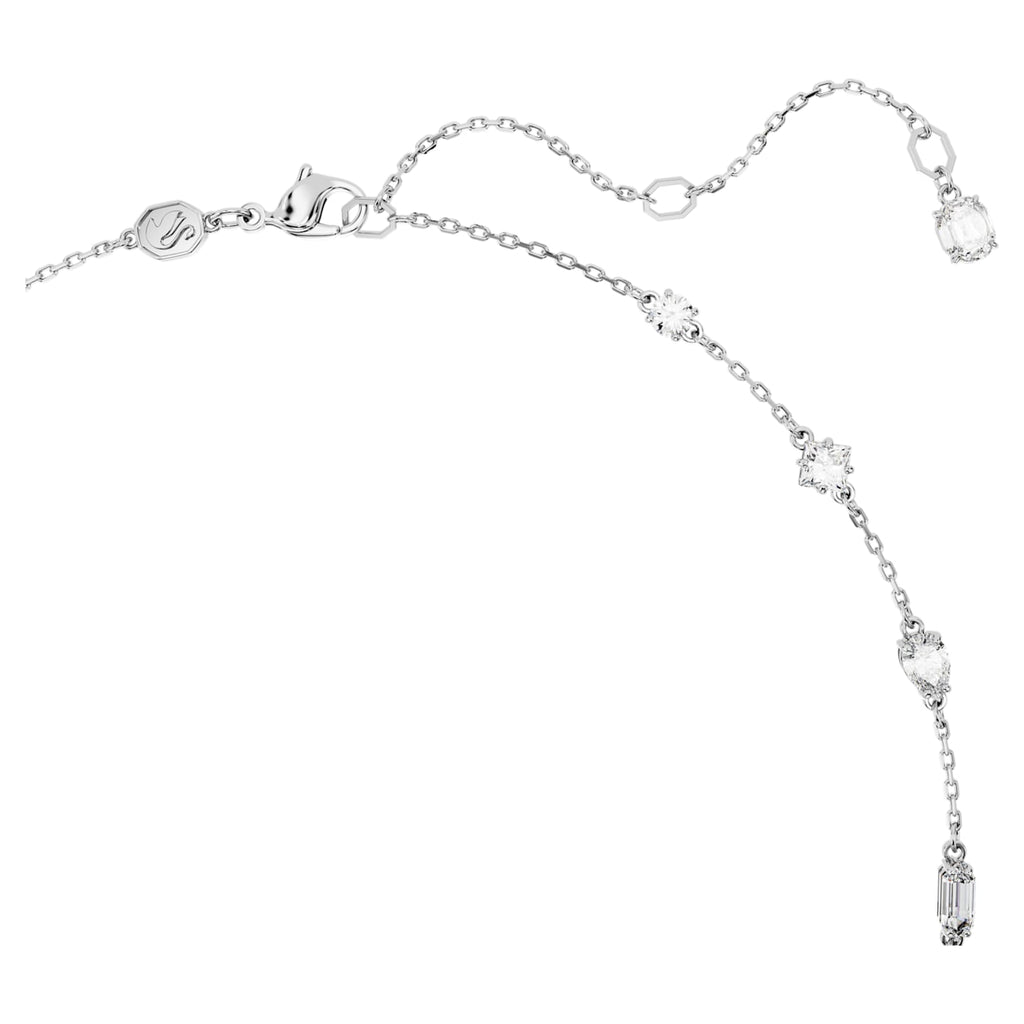 Mesmera necklace Mixed cuts, Scattered design, White, Rhodium plated - Shukha Online Store