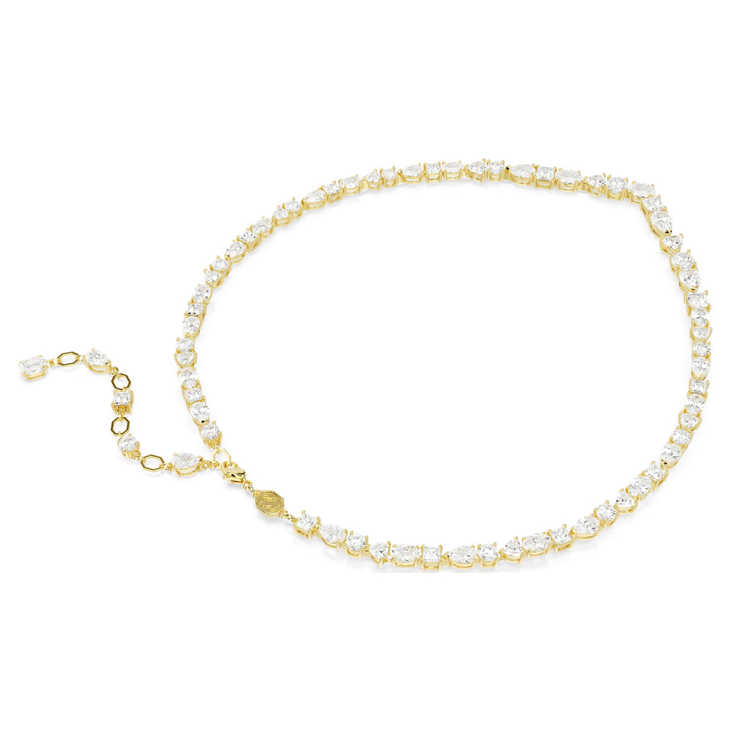 Mesmera necklace Mixed cuts, White, Gold-tone plated - Shukha Online Store