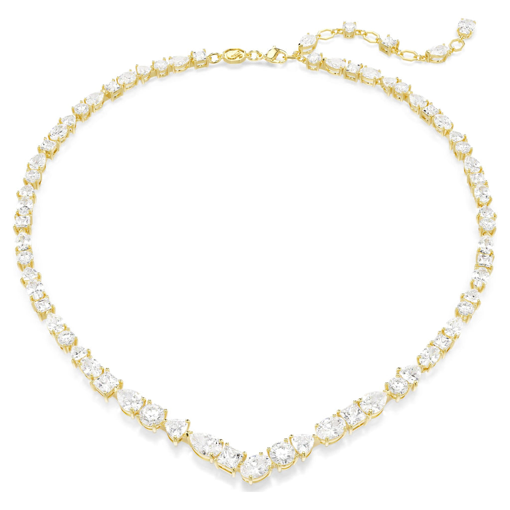 Mesmera necklace Mixed cuts, White, Gold-tone plated - Shukha Online Store