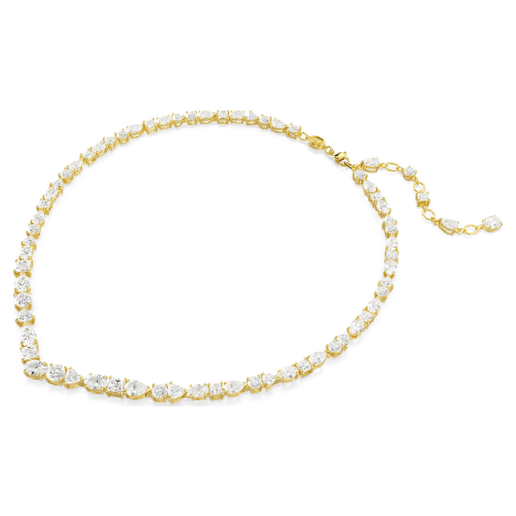 Mesmera necklace Mixed cuts, White, Gold-tone plated - Shukha Online Store