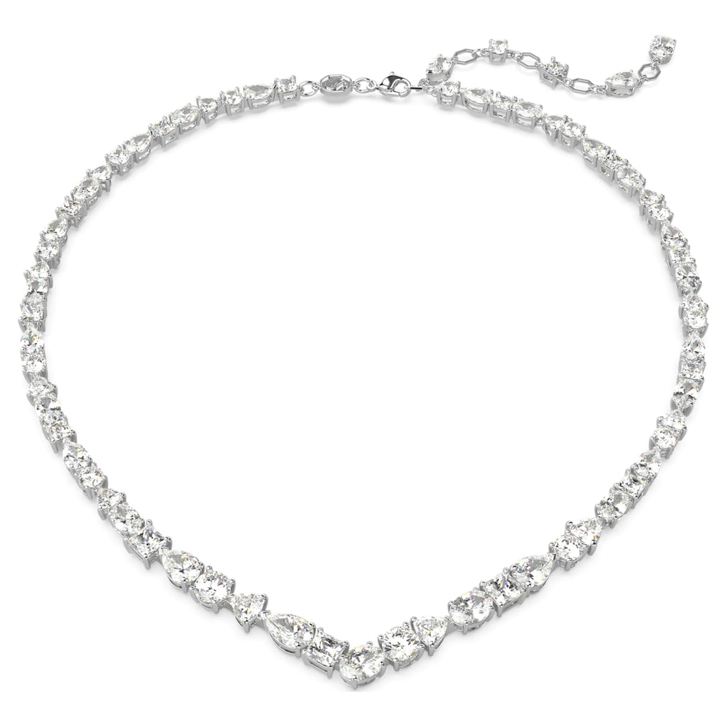 Mesmera necklace Mixed cuts, White, Rhodium plated - Shukha Online Store