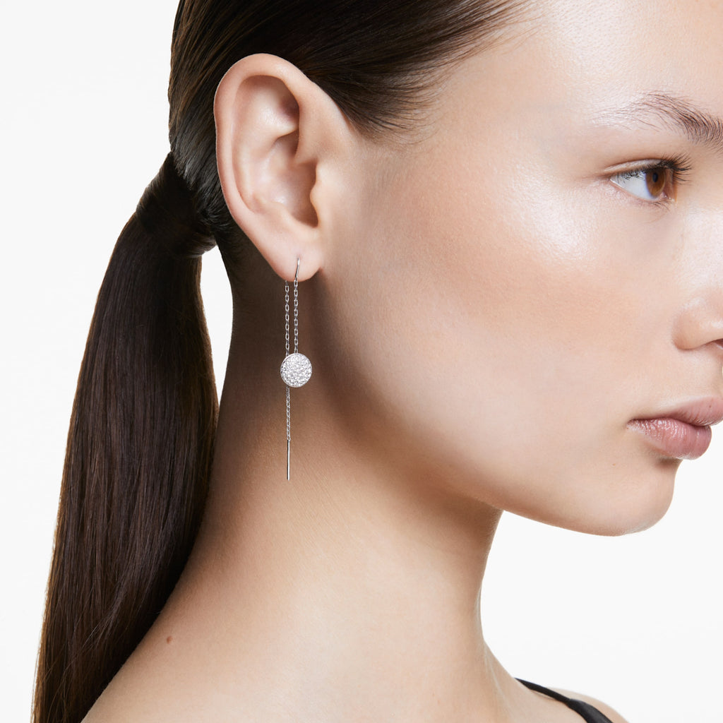 Meteora drop earrings White, Rhodium plated - Shukha Online Store