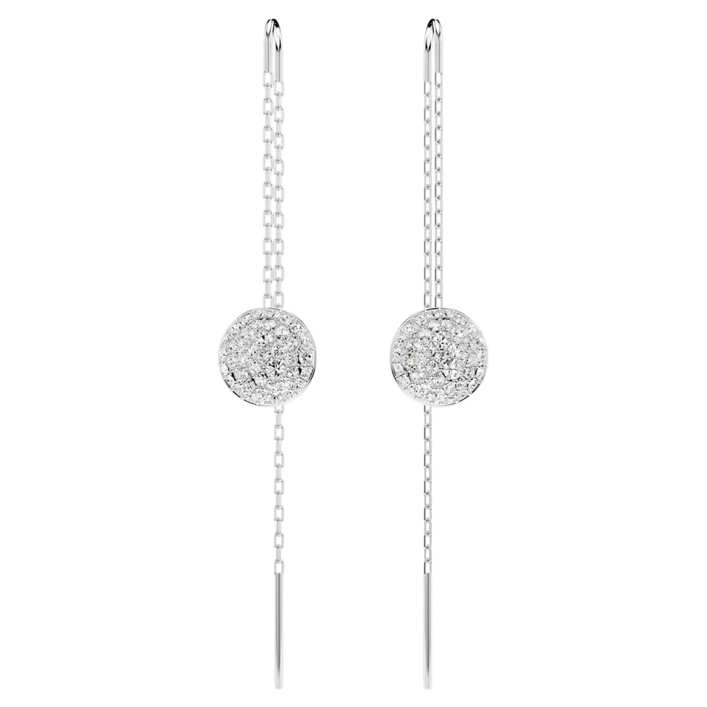 Meteora drop earrings White, Rhodium plated - Shukha Online Store