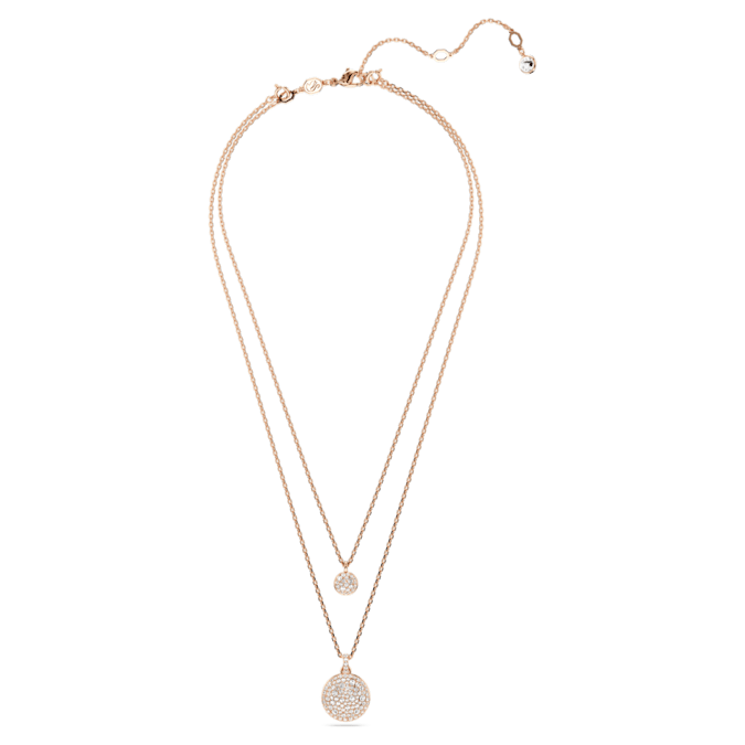 Meteora layered pendant White, Rose gold-tone plated - Shukha Online Store