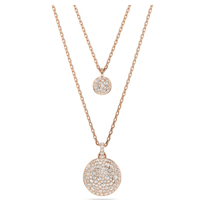 Meteora layered pendant White, Rose gold-tone plated - Shukha Online Store