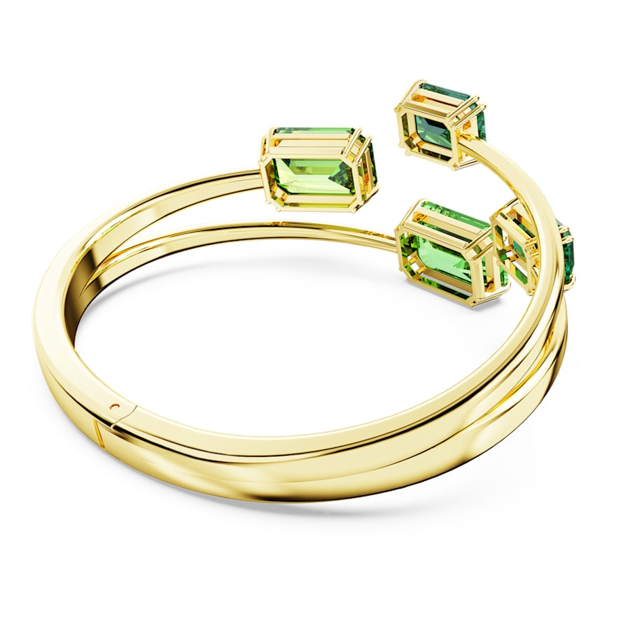 Millenia bangle Octagon cut, Green, Gold-tone plate - Shukha Online Store