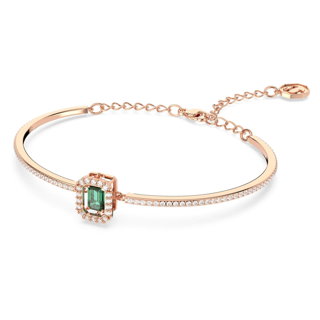 Millenia bangle Octagon cut, Pavé, Green, Rose gold-tone plated - Shukha Online Store