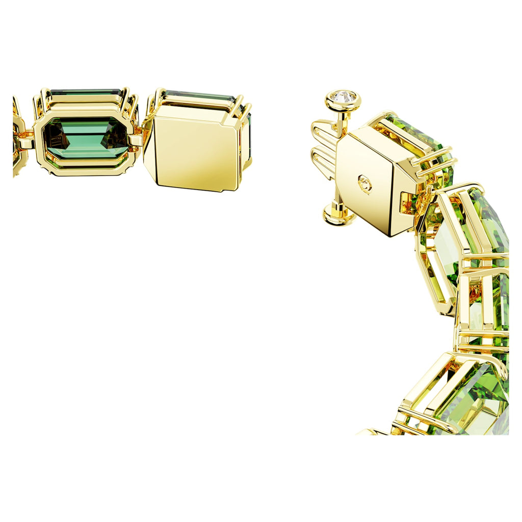 Millenia bracelet Octagon cut, Color gradient, Green, Gold-tone plated - Shukha Online Store