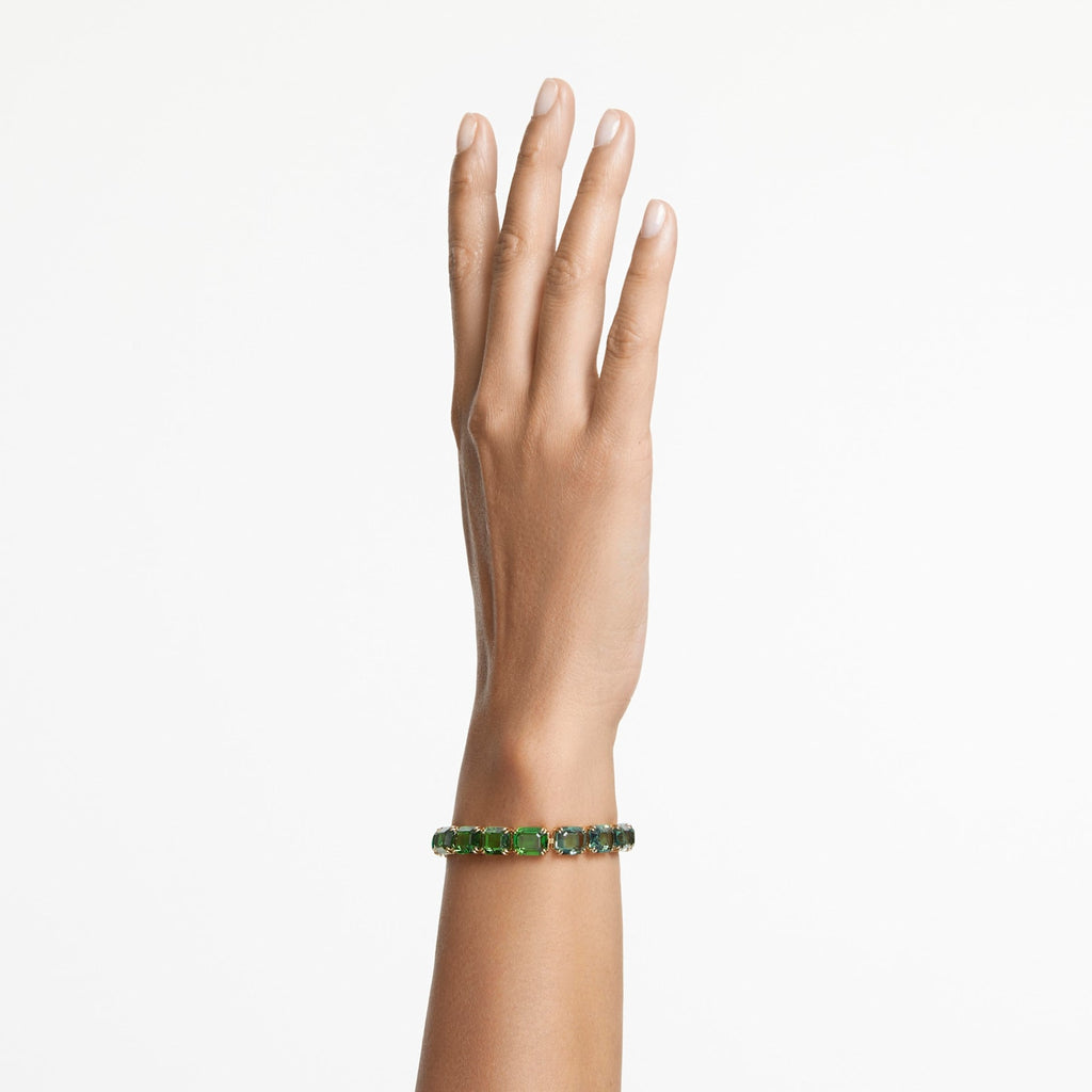 Millenia bracelet Octagon cut, Color gradient, Green, Gold-tone plated - Shukha Online Store