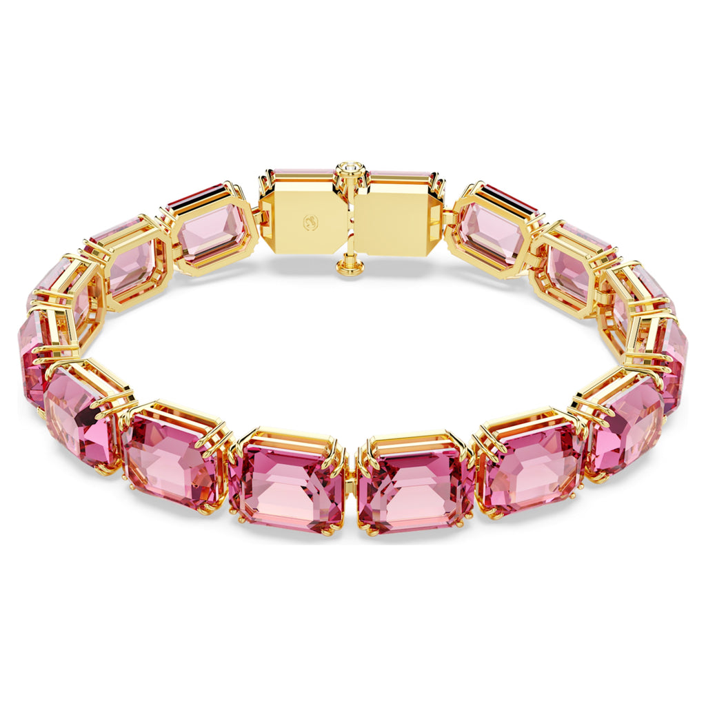 Millenia bracelet Octagon cut, Pink, Gold-tone plated - Shukha Online Store