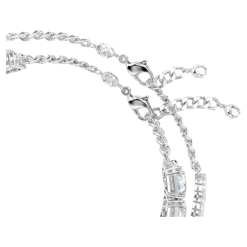 Millenia layered necklace Mixed cuts, White, Rhodium plated - Shukha Online Store
