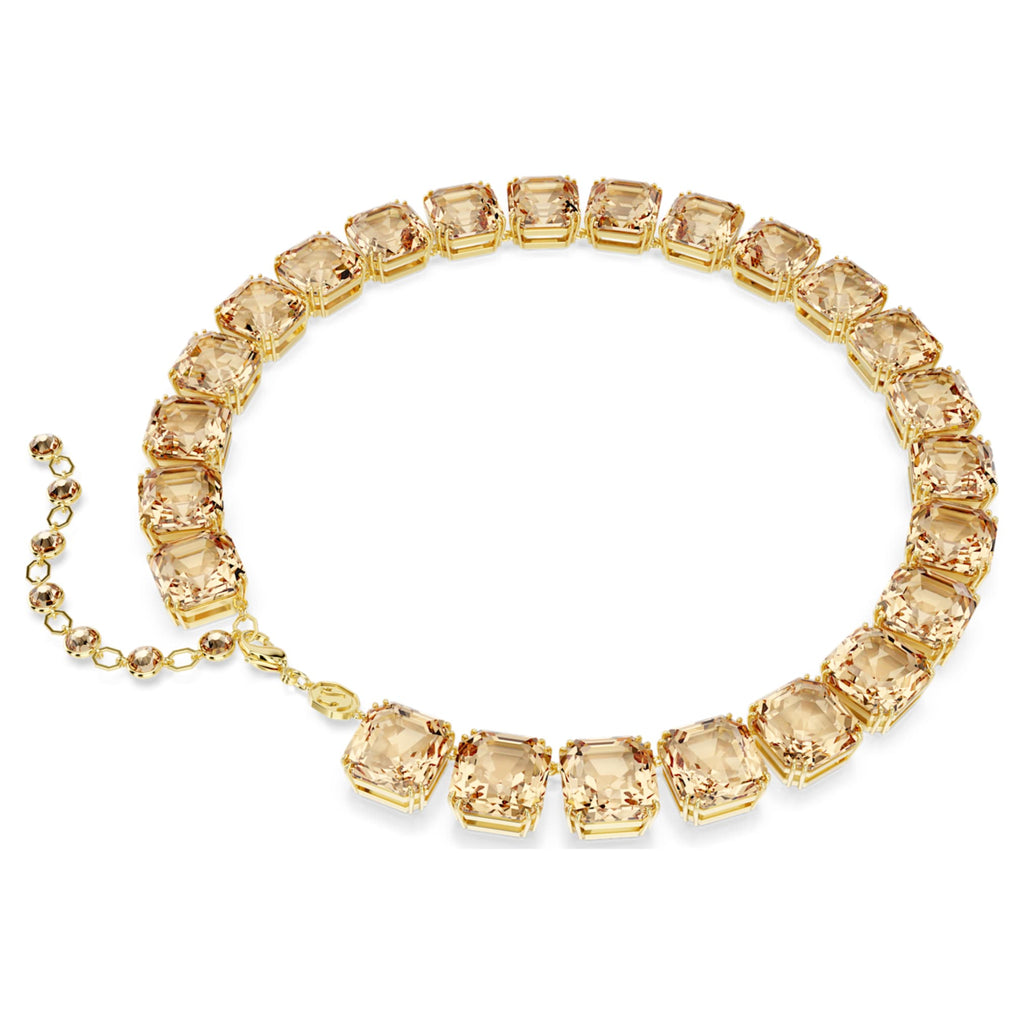 Millenia necklace Octagon cut, Caramel, Gold-tone plated - Shukha Online Store