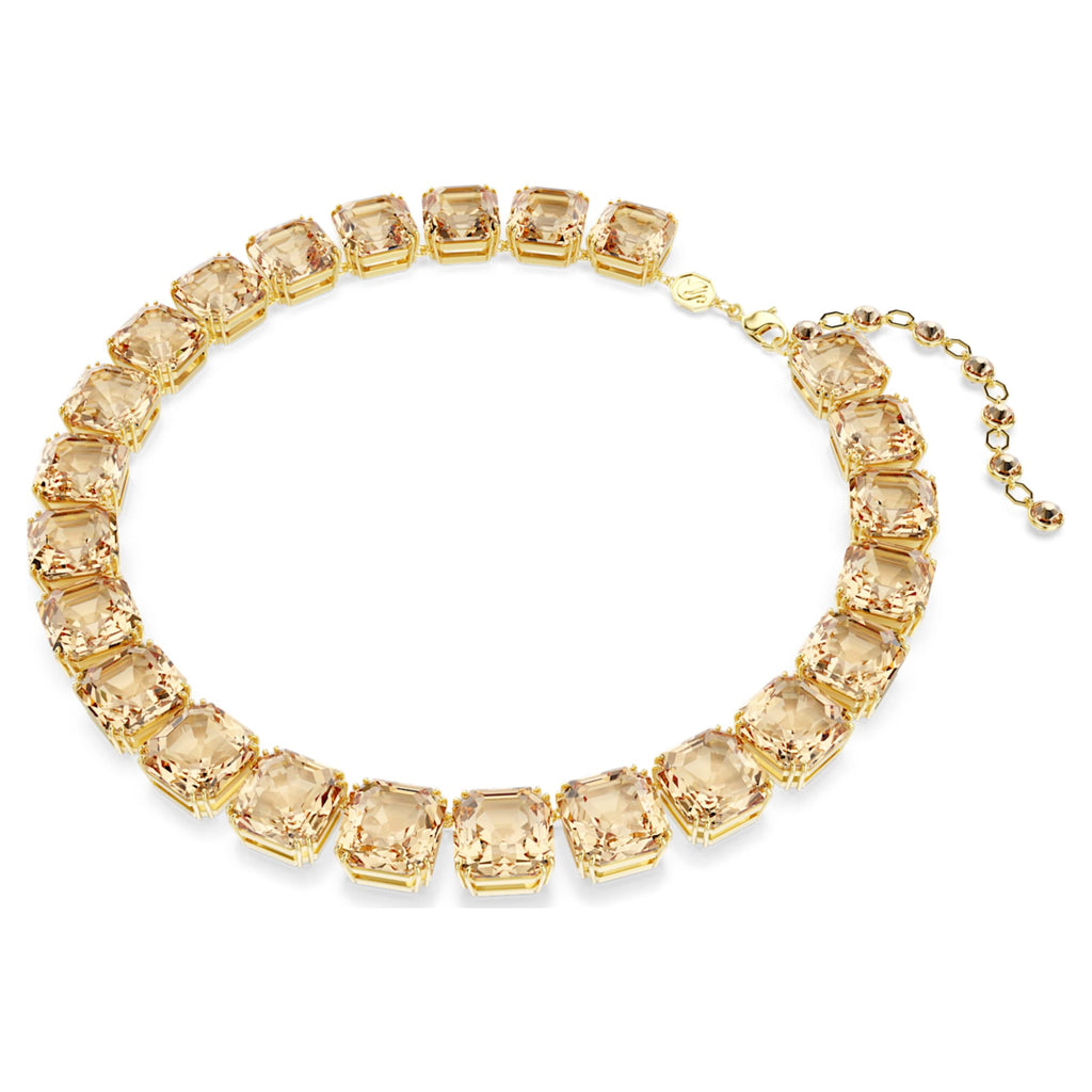 Millenia necklace Octagon cut, Caramel, Gold-tone plated - Shukha Online Store