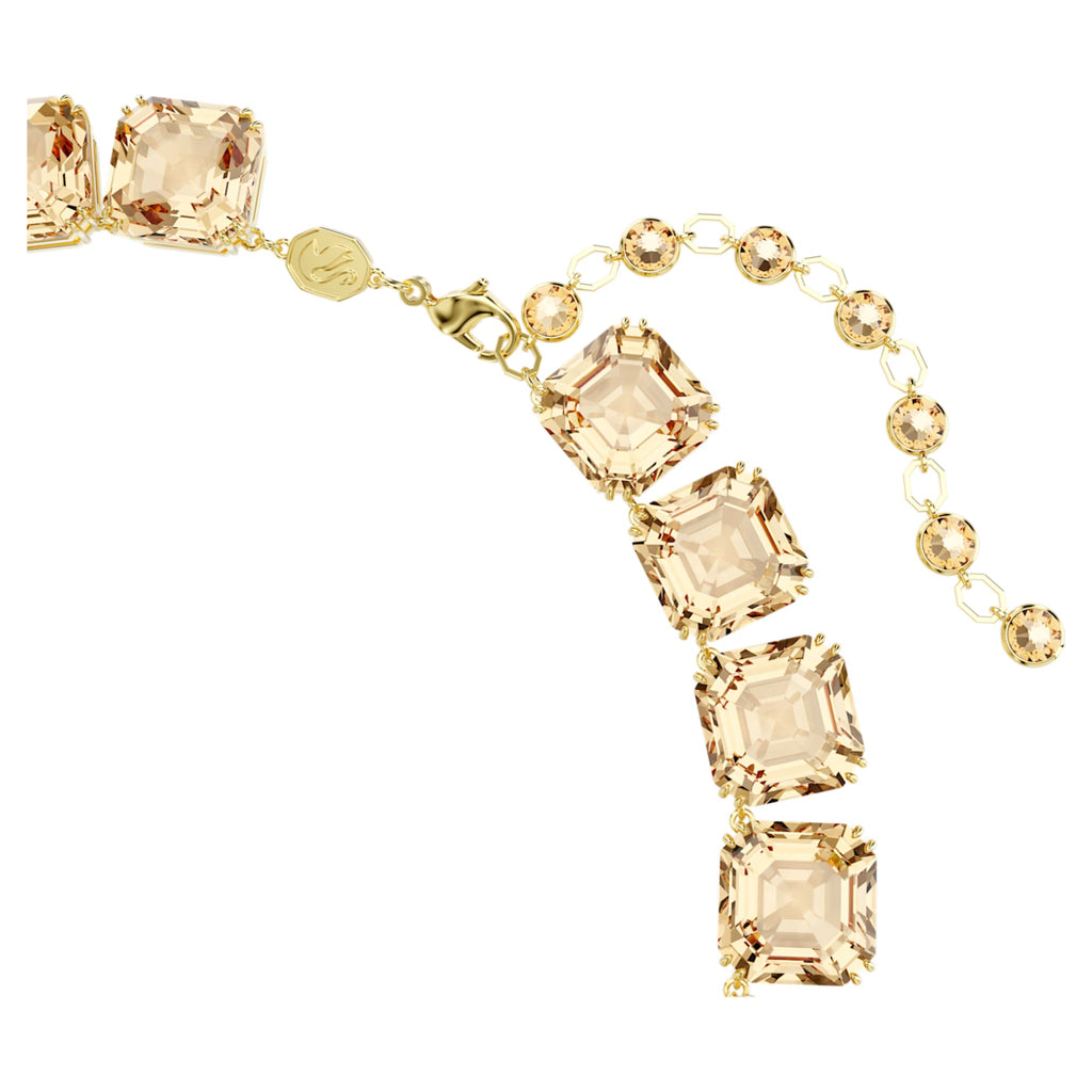 Millenia necklace Octagon cut, Caramel, Gold-tone plated - Shukha Online Store