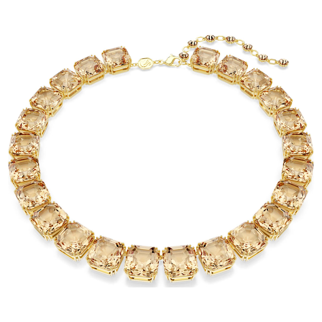 Millenia necklace Octagon cut, Caramel, Gold-tone plated - Shukha Online Store