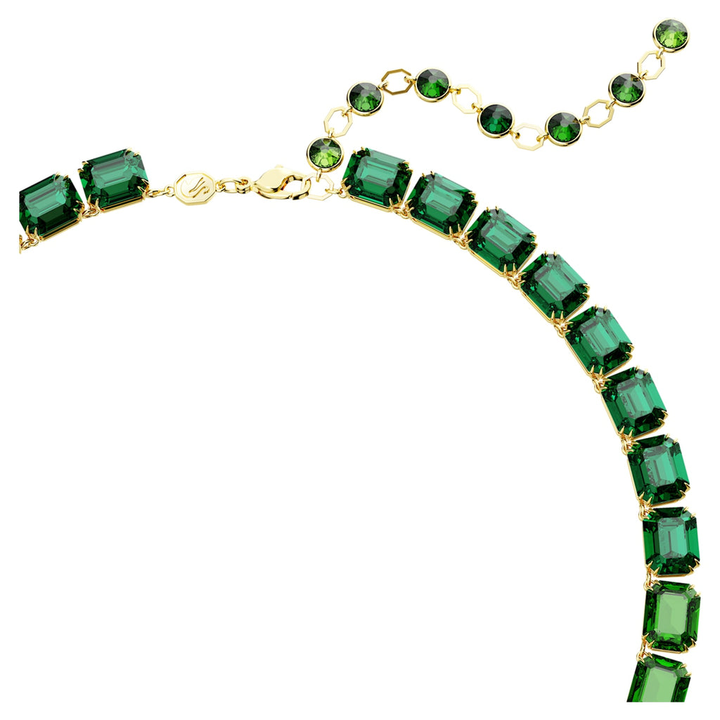 Millenia necklace Octagon cut, Color gradient, Green, Gold-tone plated - Shukha Online Store