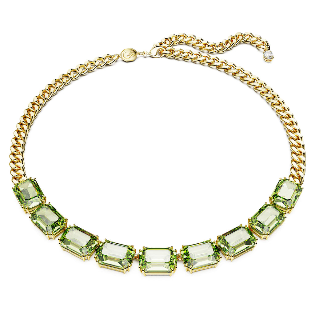 Millenia necklace Octagon cut, Green, Gold-tone plated - Shukha Online Store
