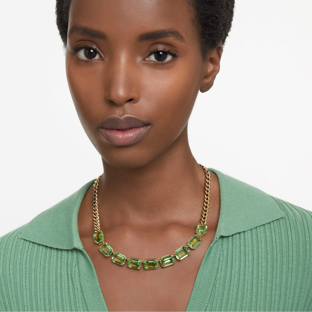 Millenia necklace Octagon cut, Green, Gold-tone plated - Shukha Online Store