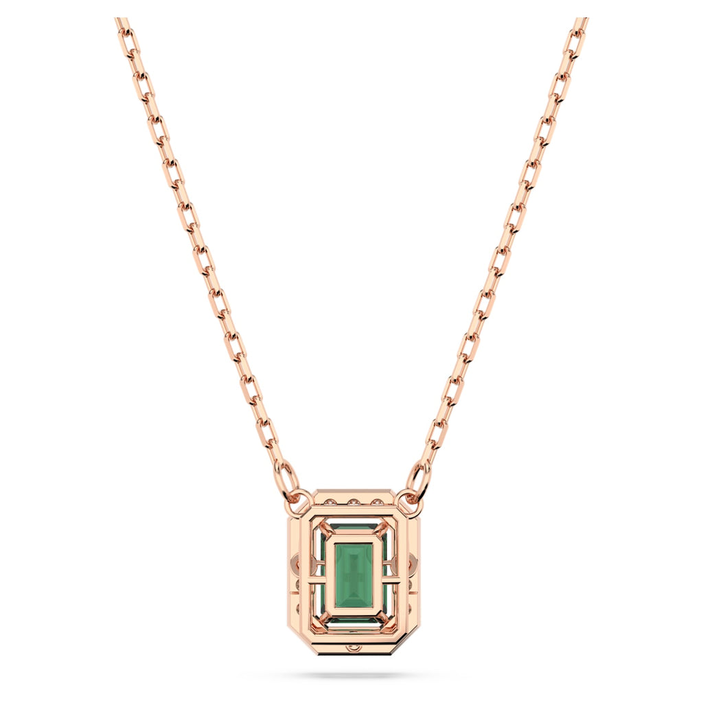 Millenia necklace Octagon cut, Green, Rose gold-tone plated - Shukha Online Store