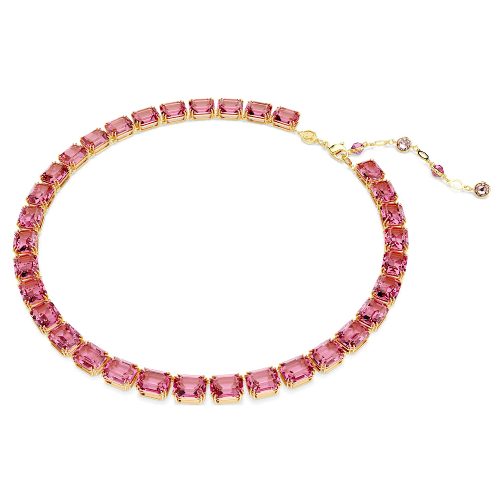 Millenia necklace Octagon cut, Pink, Gold-tone plated - Shukha Online Store