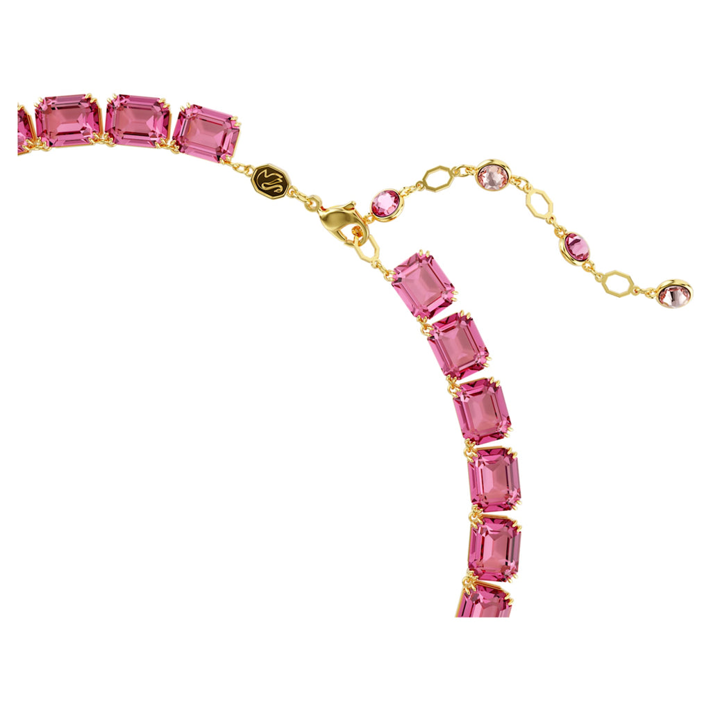 Millenia necklace Octagon cut, Pink, Gold-tone plated - Shukha Online Store