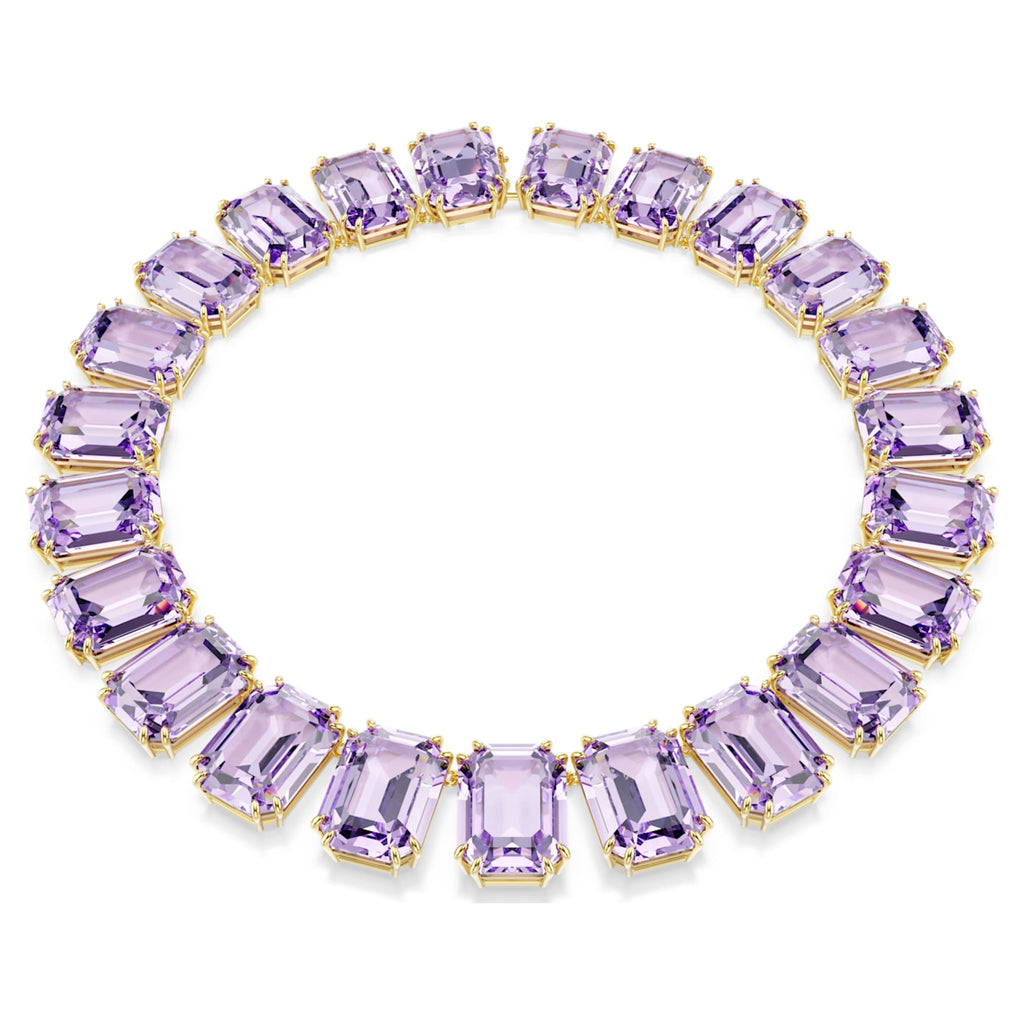 Millenia necklace Oversized crystals, Octagon cut, Purple, Gold-tone plated - Shukha Online Store