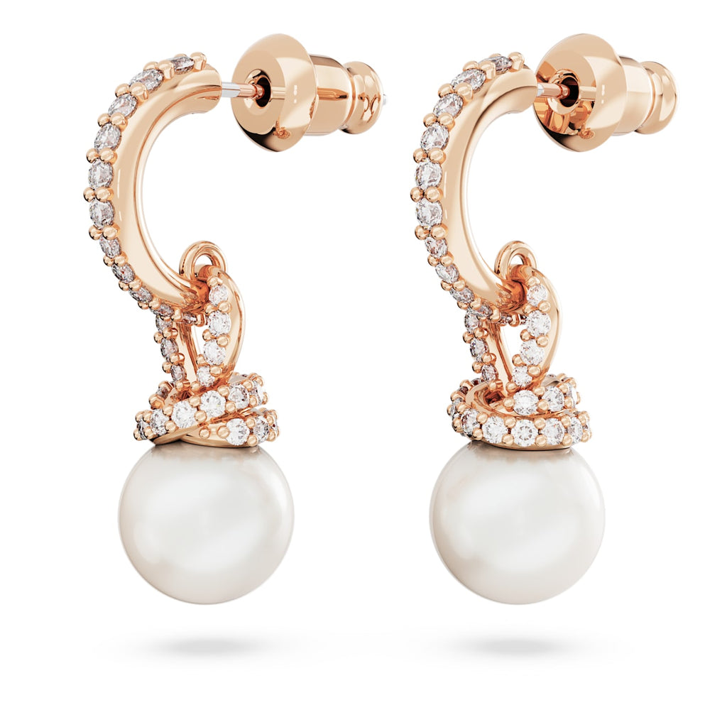 Originally drop earrings White, Rose gold-tone plated - Shukha Online Store