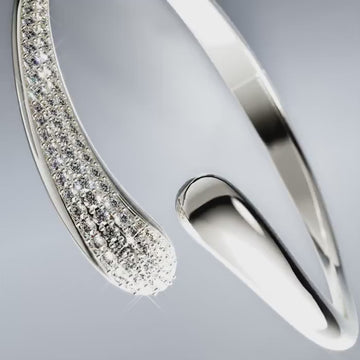 Swarovski Classica bangle, Intertwining, Round cut, White, Sterling silver - Swarovski, 5740348 – product video 2