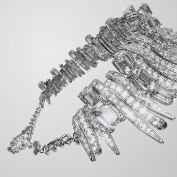 Vienna choker, Mixed cuts, White, Rhodium plated - Swarovski, 5754021 – product video 1