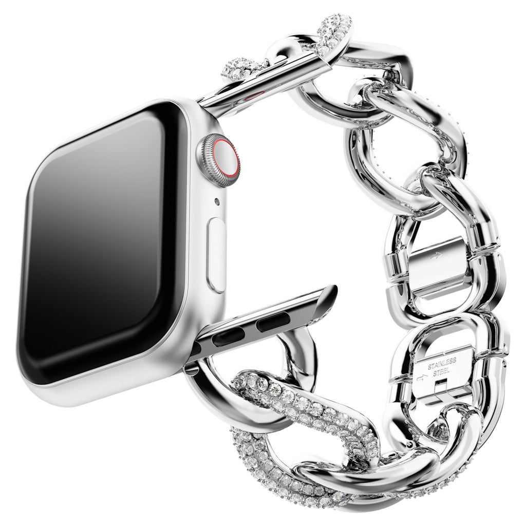 Sparkling chain strap For Apple Watch® 40mm & 41mm, Silver tone, Stainless steel - Shukha Online Store