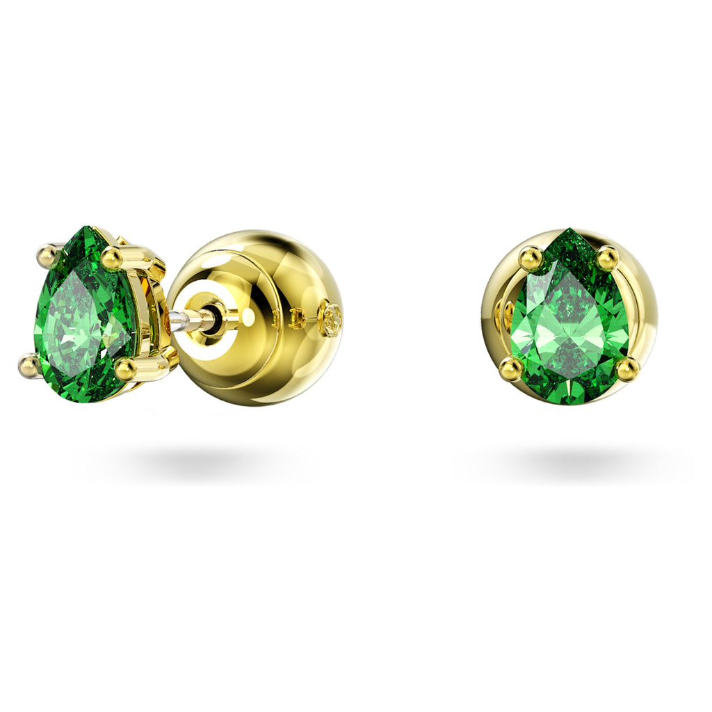 Stilla stud earrings Pear cut, Green, Gold-tone plated - Shukha Online Store