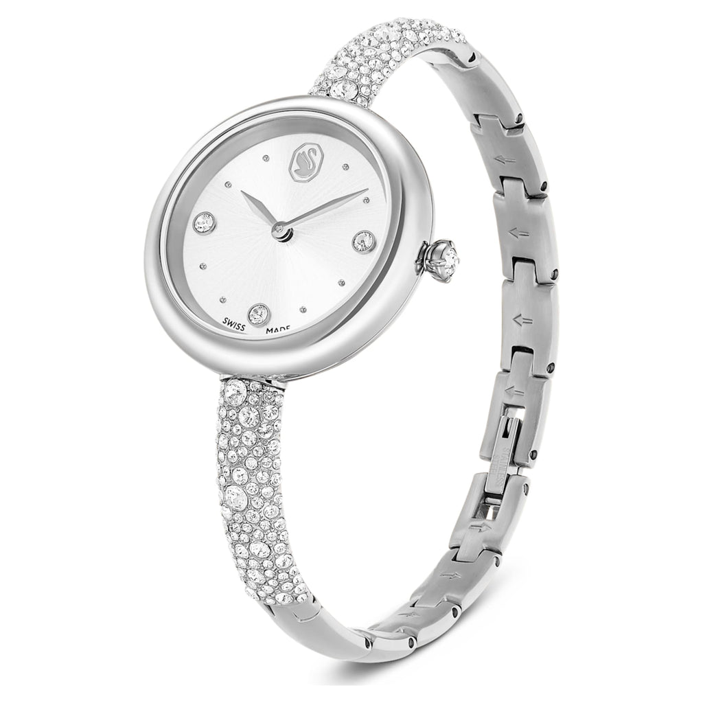Sublima bangle watch Swiss Made, Metal bracelet, Silver tone, Stainles