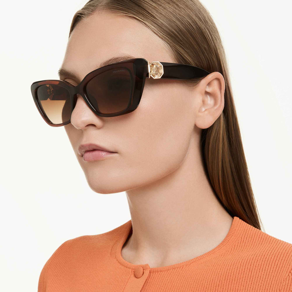Sunglasses Cat-eye shape, SK6047, Dark brown - Shukha Online Store