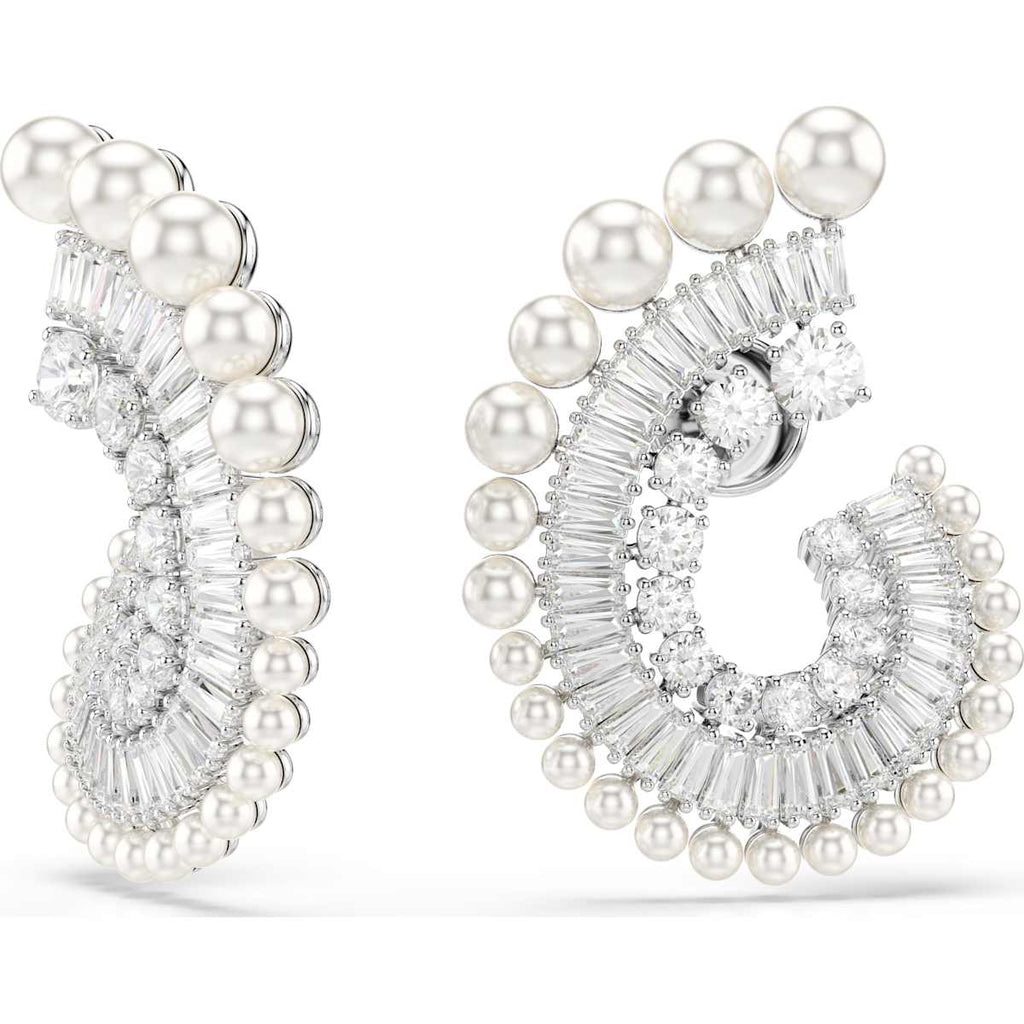 Ariana Grande x Swarovski drop earrings Crystal Pearl, Mixed cuts, Whi