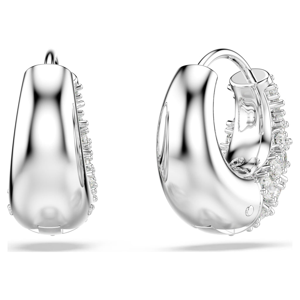Sublima earrings White, Rhodium plated