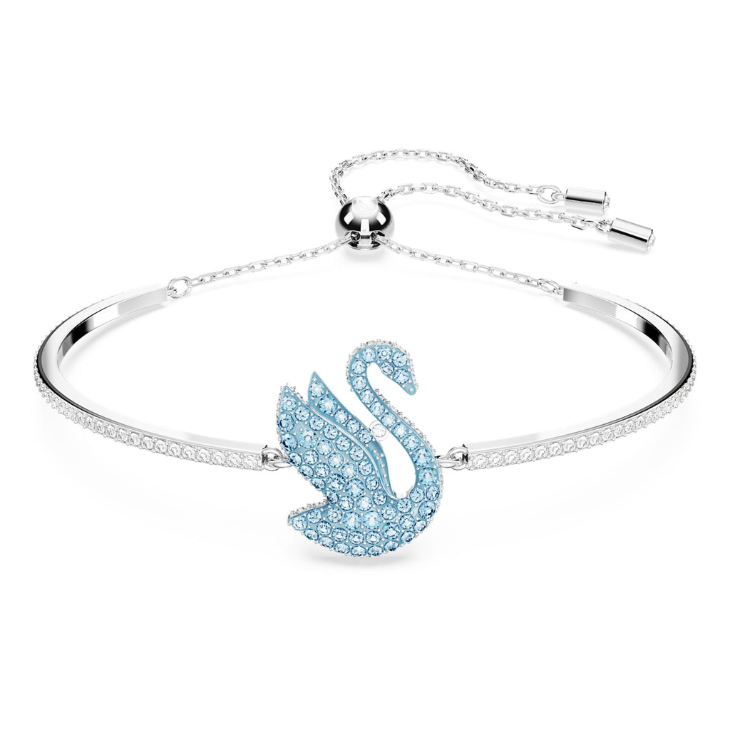 Iconic Swan bangle Swan, Blue, Rhodium plated - Shukha Online Store