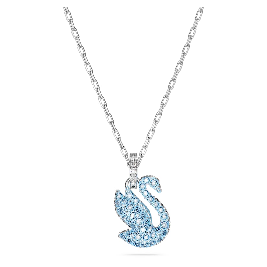 Swarovski Iconic Swan pendant Swan, Small, Blue, Rhodium plated - Shukha Online Store