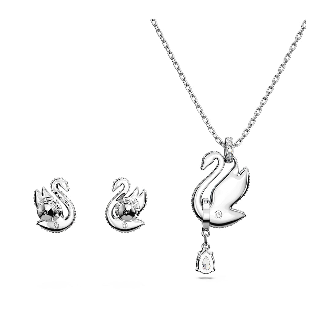 Iconic Swan set Swan, Blue, Rhodium plated - Shukha Online Store