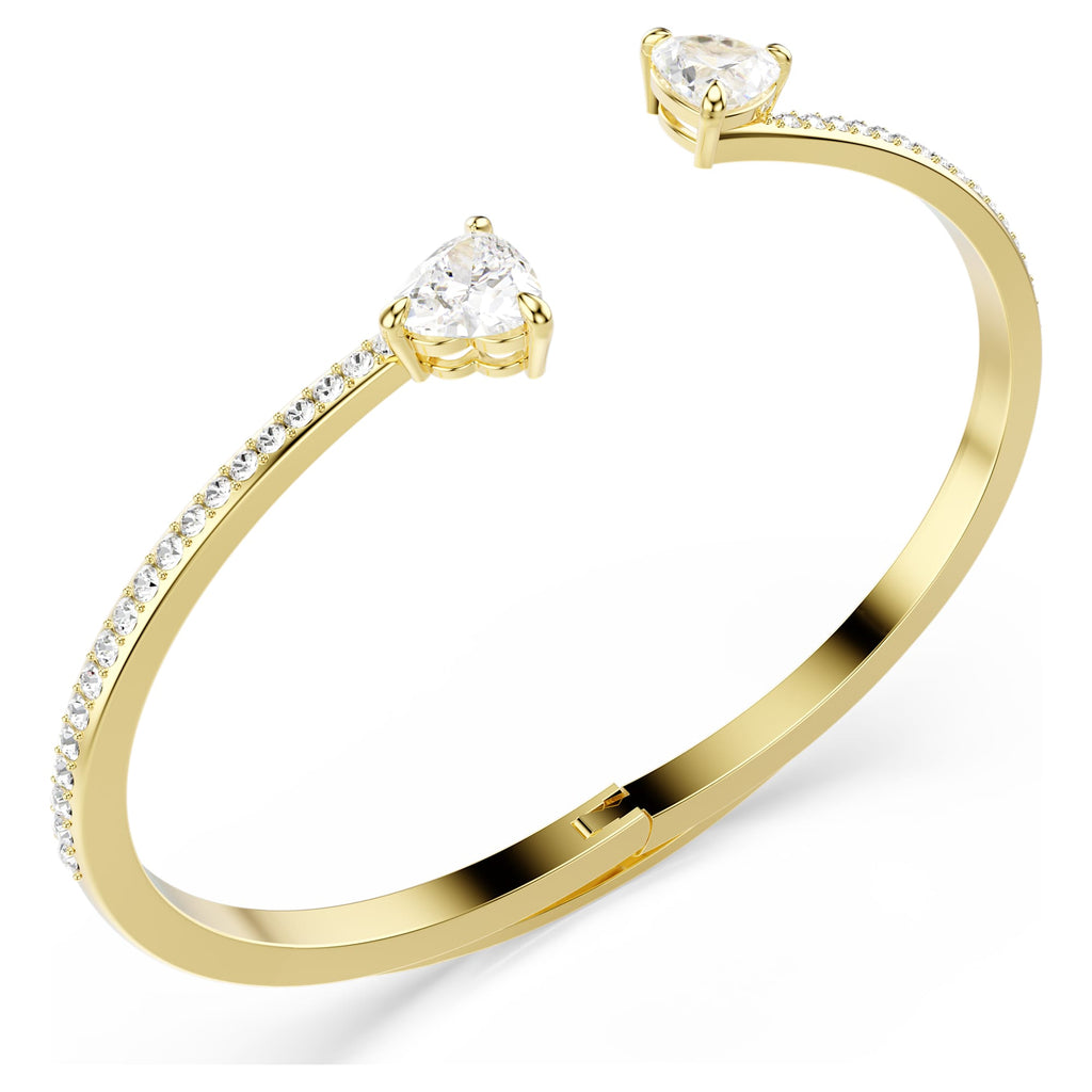 Mesmera Attract bangle Heart, White, Gold-tone plated | Shukha