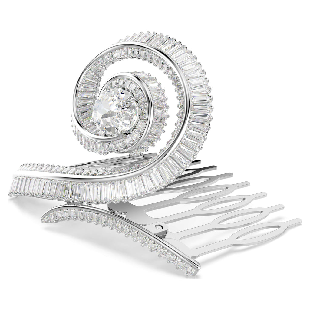 Ariana Grande x Swarovski hair clip Crystal pearl, Baguette cut, White