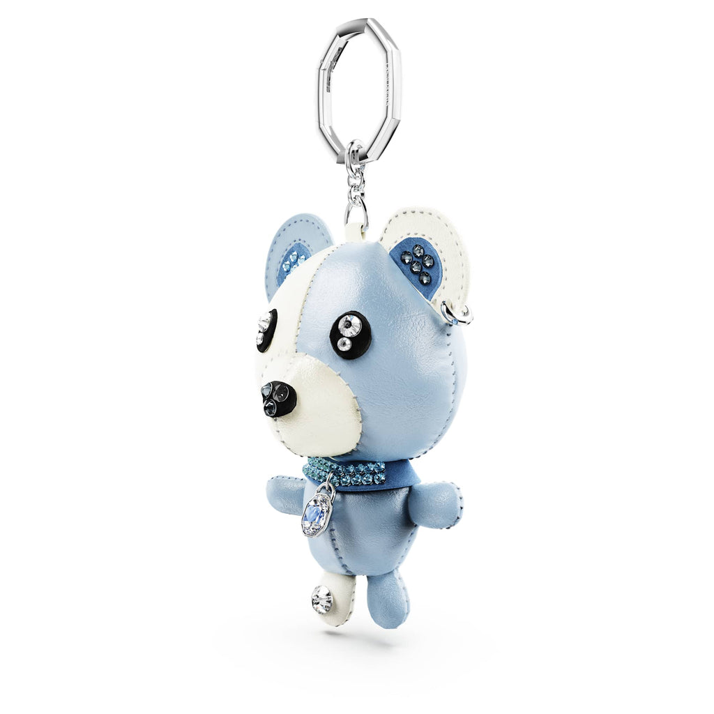 Teddy bag charm Bear, Blue, Rhodium plated - Shukha Online Store