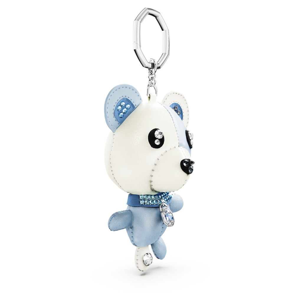 Teddy bag charm Bear, Blue, Rhodium plated - Shukha Online Store