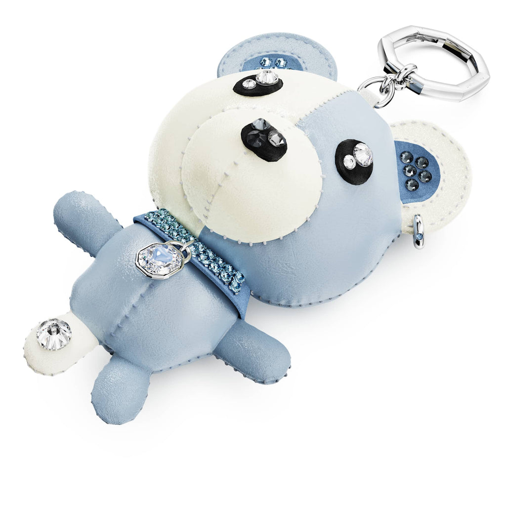 Teddy bag charm Bear, Blue, Rhodium plated - Shukha Online Store